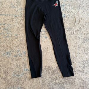 Nike Black Fairfield Athletic Leggings with Small Red Stag